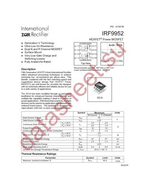 IRF9952 datasheet  